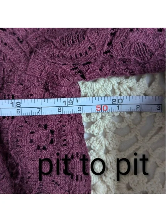 Loft Square Neck Lacey Blouse M Deep Plum Boho Romantic - Picture 9 of 12